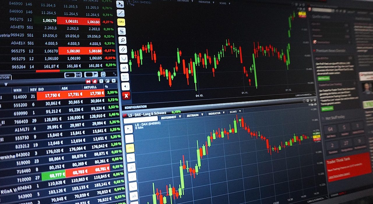 A computer screen showing forex market charts tracking the US dollar outlook